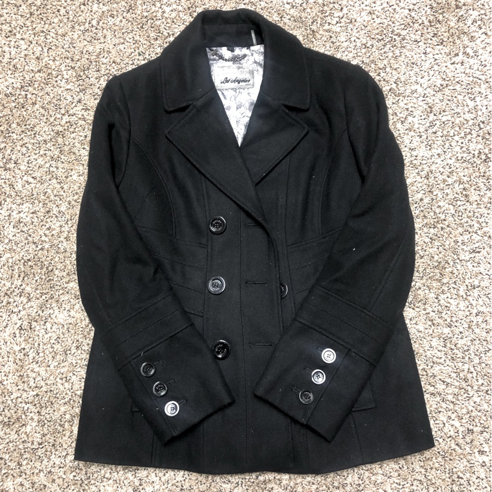Black Guess Pea Coat